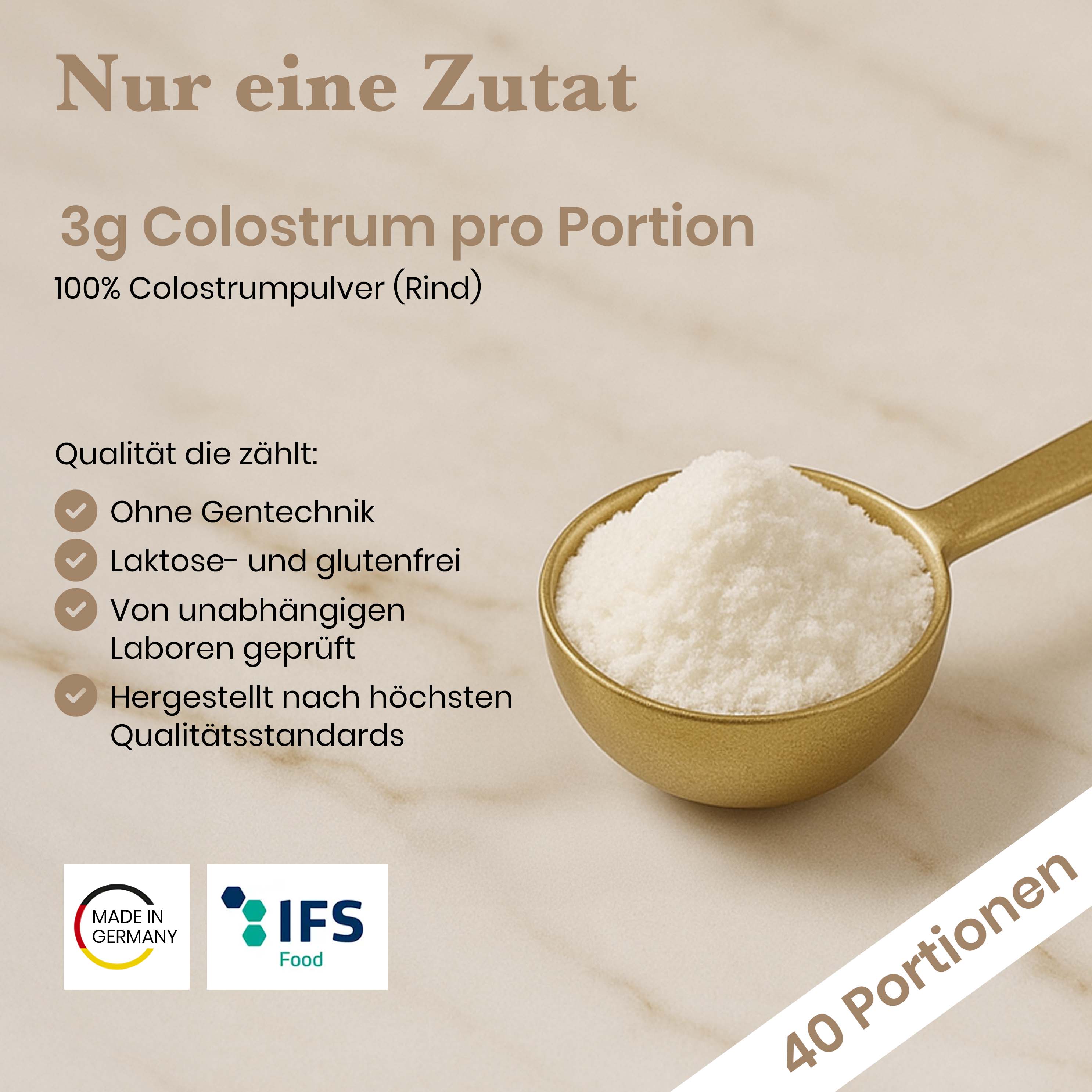 Colostrum Pulver - Neutral, 120g